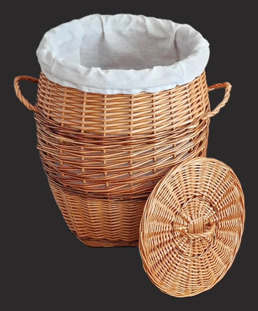 Proutěný koš na prádlo Amfora (L). Kolekce 2024.  AKCE, Sleva !!  Při koupi 2ks cena 599,- Kč/ks