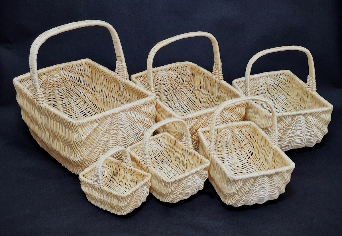 Proutěný koš Holendr Bílý. Velký koš !! L 48cm