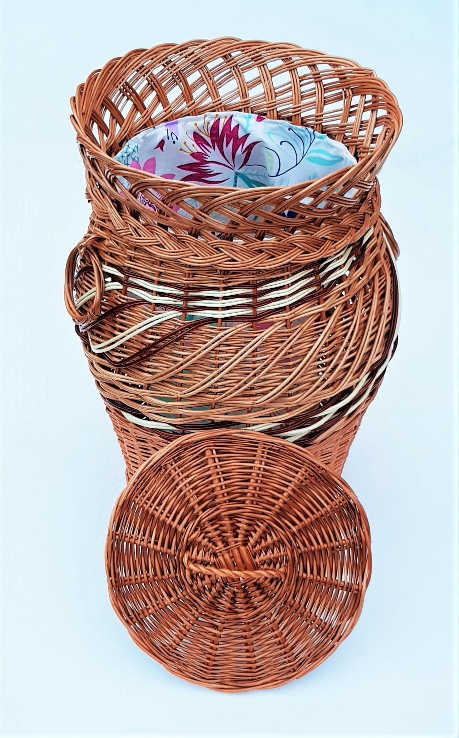 Proutěný koš Holendr Bílý. Velký koš !! L 48cm