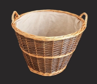 Proutěný koš 60 cm s podšívkou. Vhodný jako koš na dřevo ke krbu !!